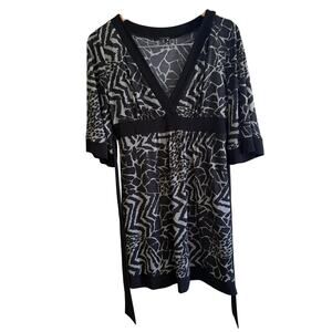 VTG Y2K 90's myMichelle V Neck Bell Sleeve Fairy Grunge Dress M Sparkle Wild